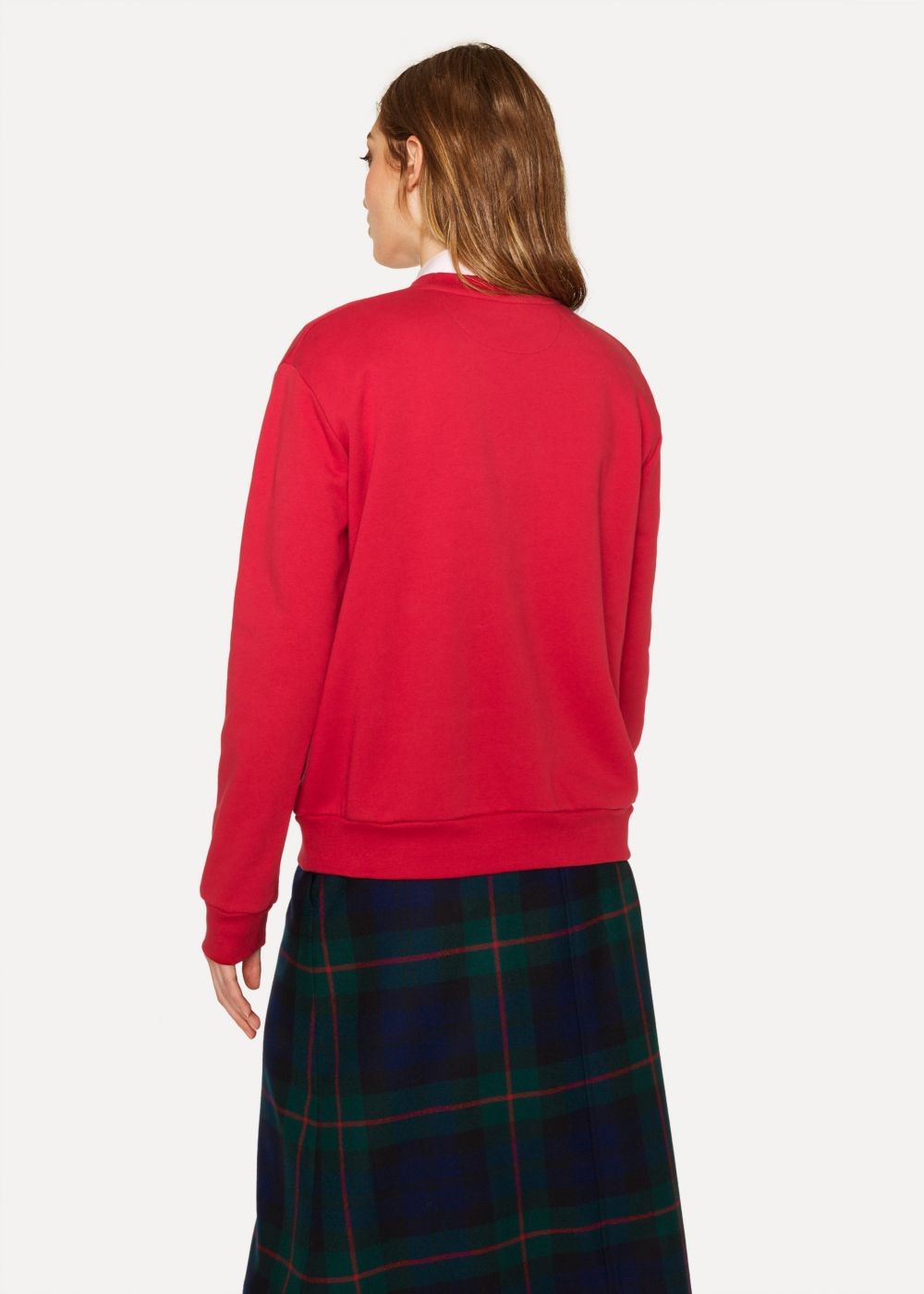 Paul Smith Lady's Red Sequin 'beetle' Cotton Sweatshirt