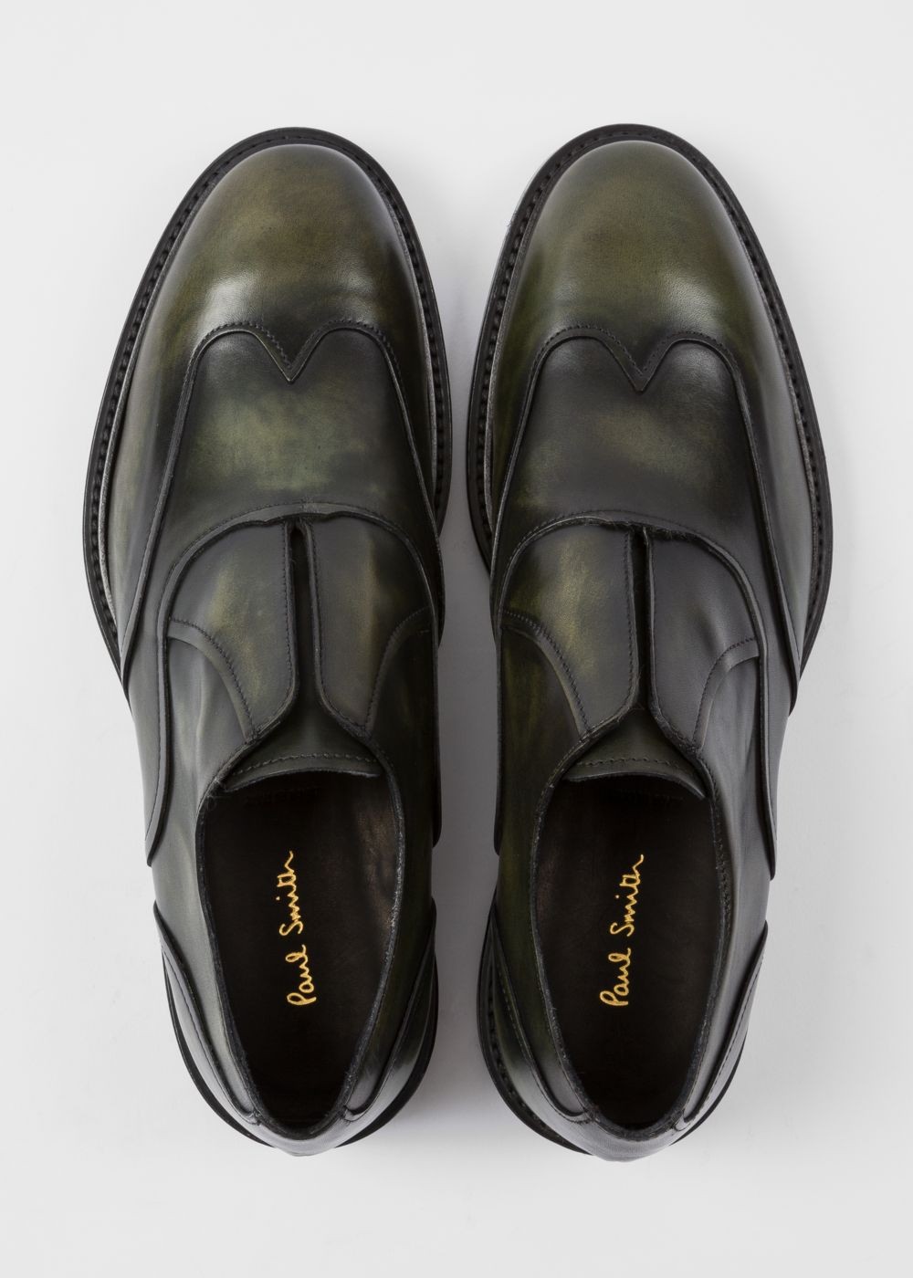Paul Smith Men's Dark Green 'hicks' Laceless Leather Brogues Shoes