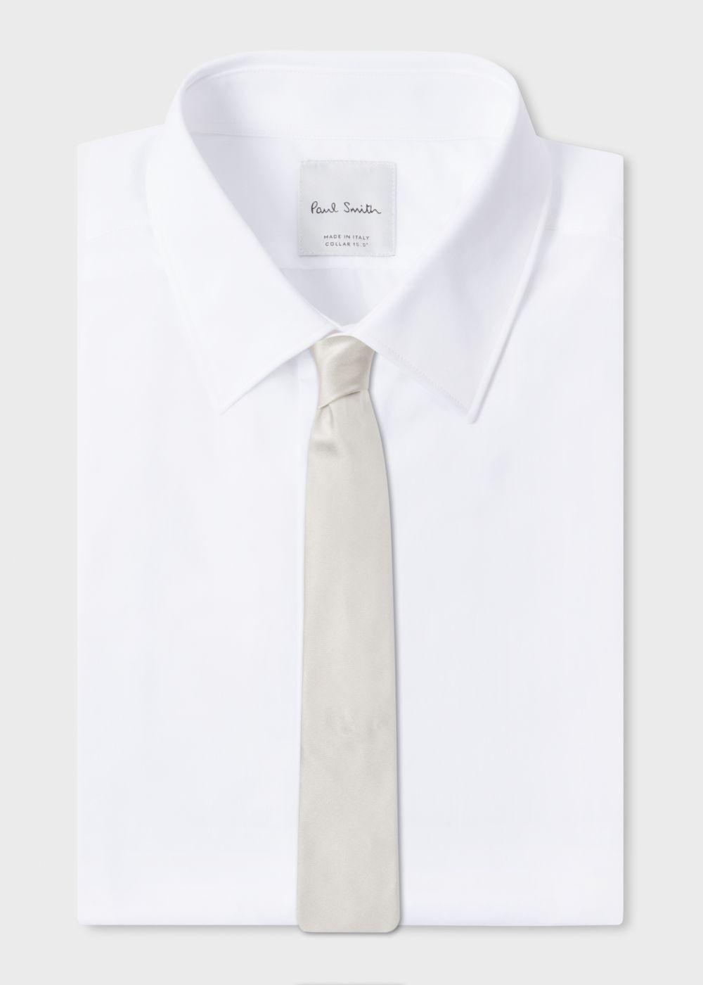 Paul Smith Men's Silver Narrow Silk Tie With 'artist Stripe' Detail