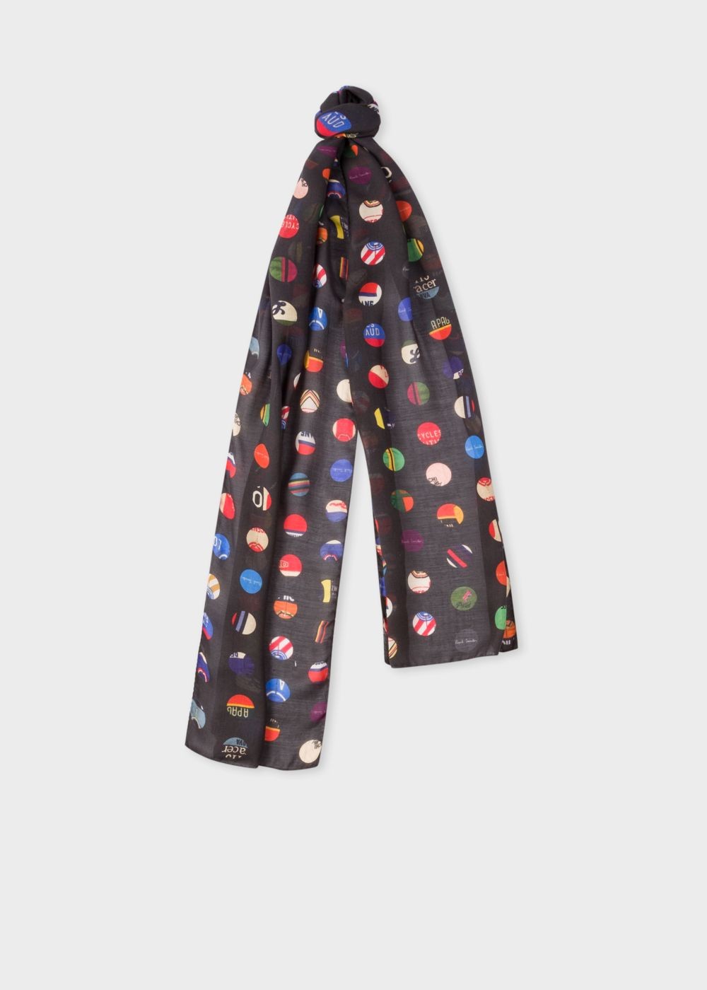 Paul Smith Men's Black 'cycle Dot' Print Modal Scarf