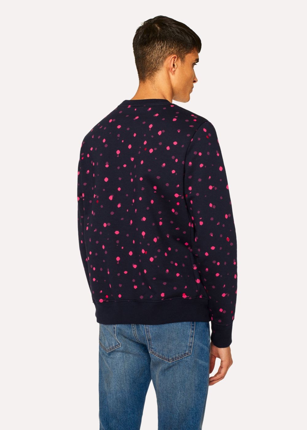 Paul Smith Men's Navy 'ink Spot' Print Organic-Cotton Sweatshirt