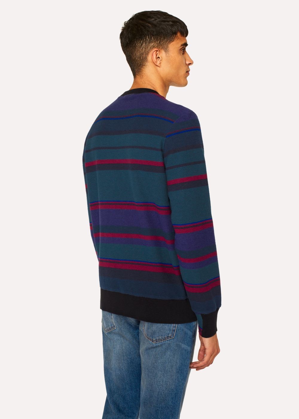 Paul Smith Men's Navy Stripe Cotton Sweatshirt