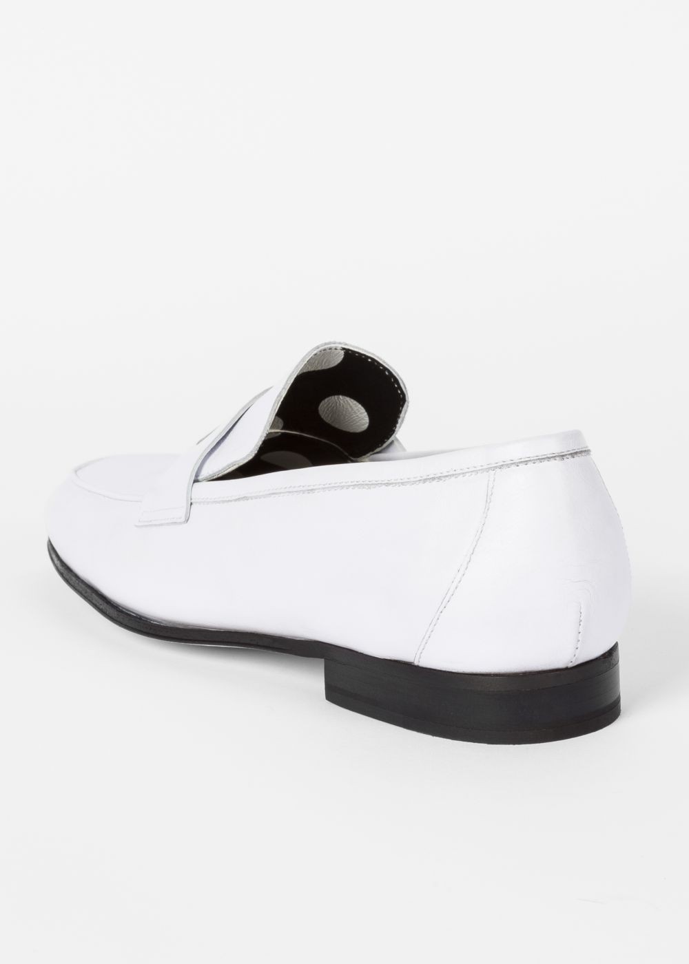 Paul Smith Men's White Leather 'glynn' Penny Loafers Sneakers