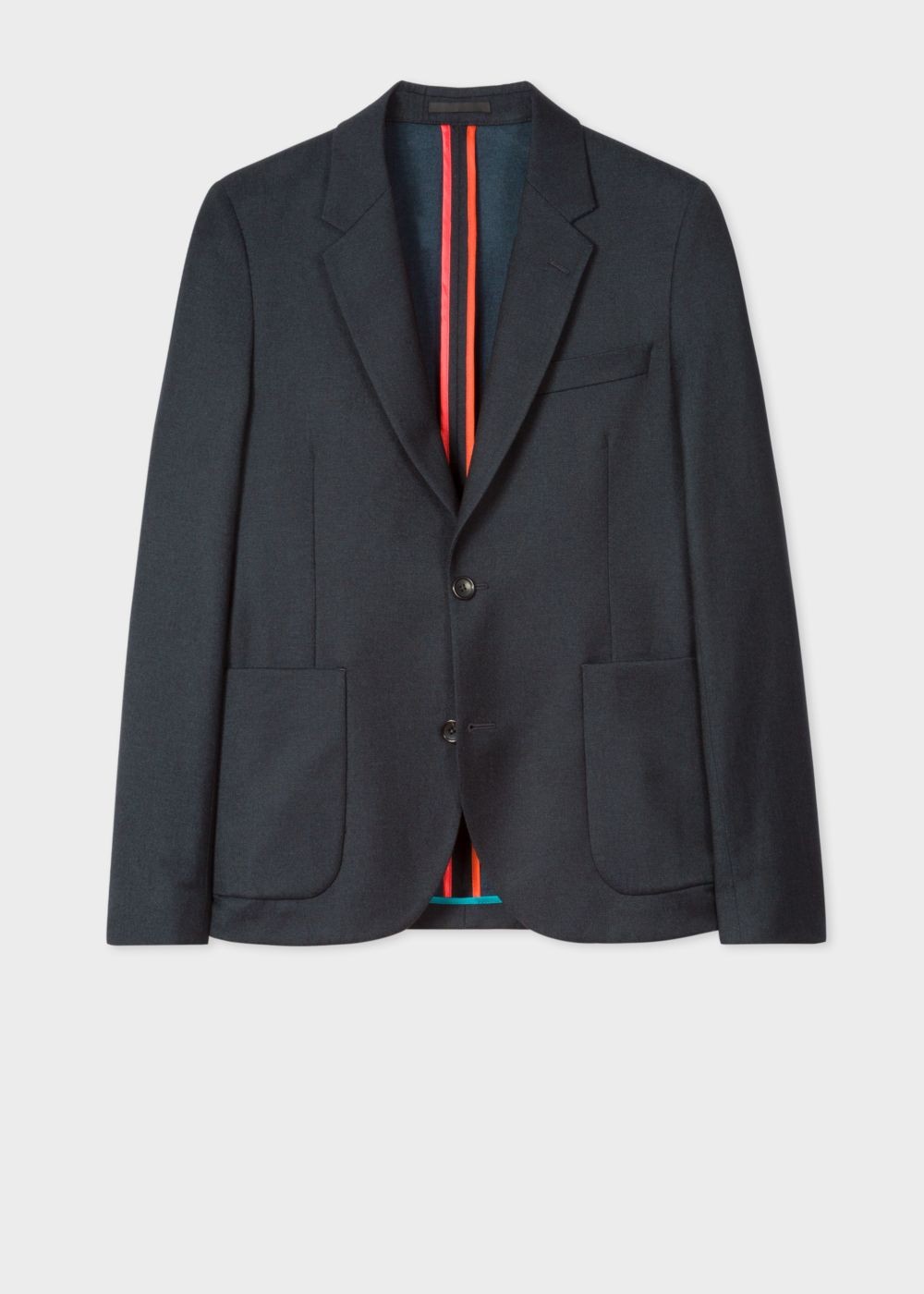 Paul Smith Men's Mid-Fit Two-Tone Navy Wool-Blend Twill Blazer Clothing