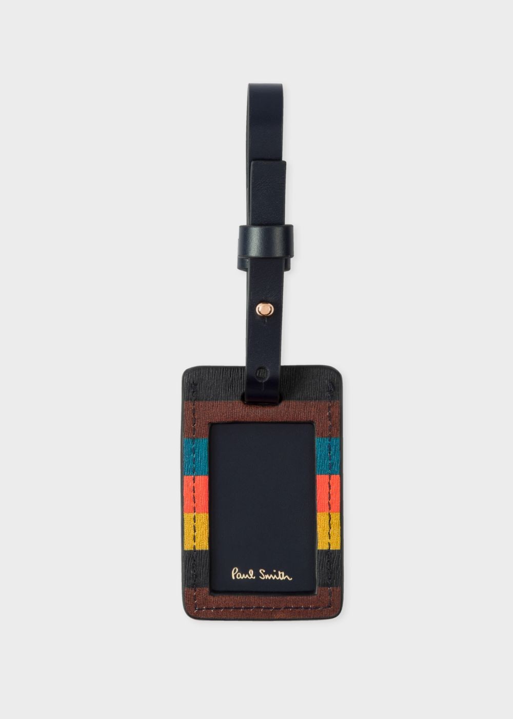 Paul Smith Men's 'bright Stripe' Leather Luggage Tag