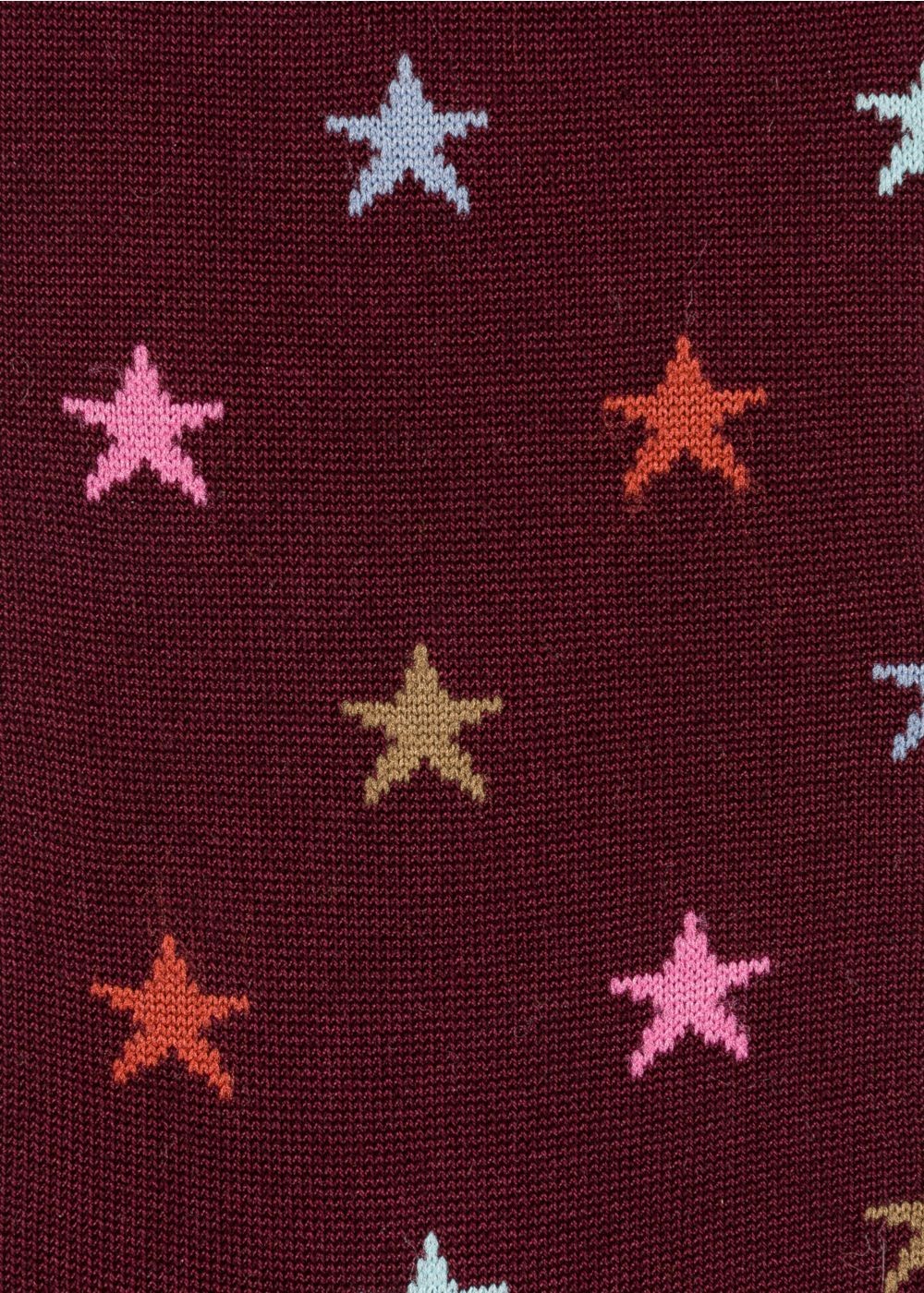 Paul Smith Men's Burgundy Multi-Coloured Star Motif Socks