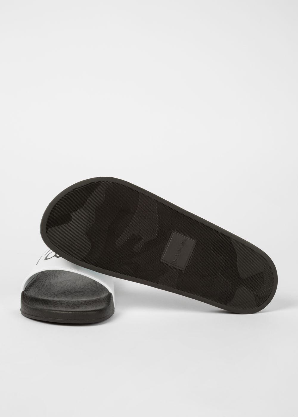 Paul Smith Men's 'ruben' Black And White Signature Slides