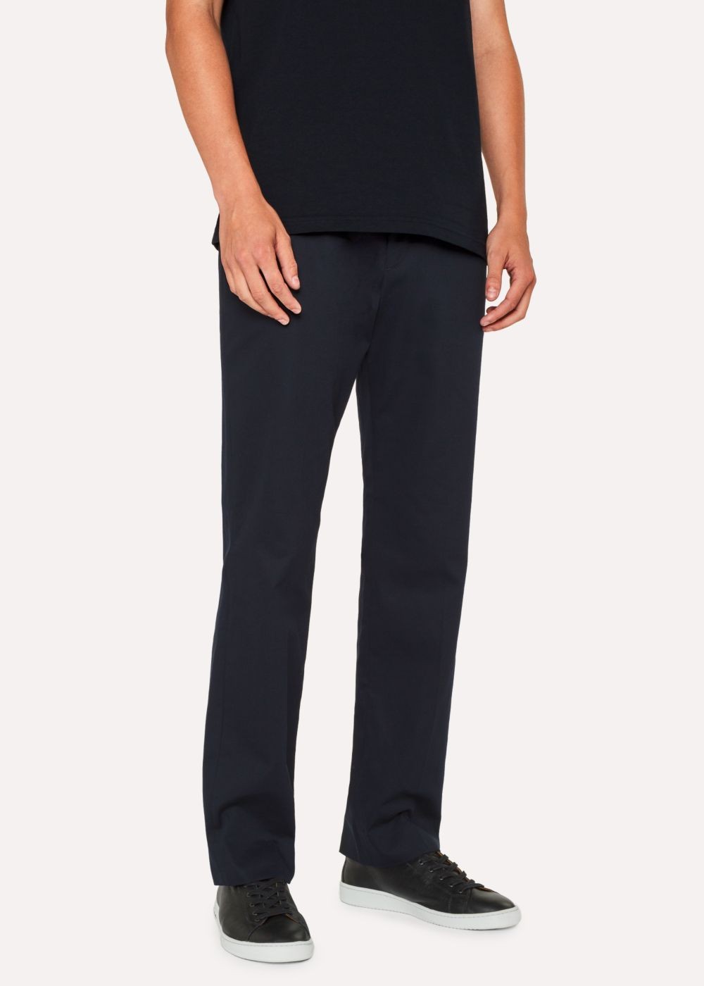 Paul Smith Men's Standard-Fit Dark Navy Organic Cotton Chinos Clothing