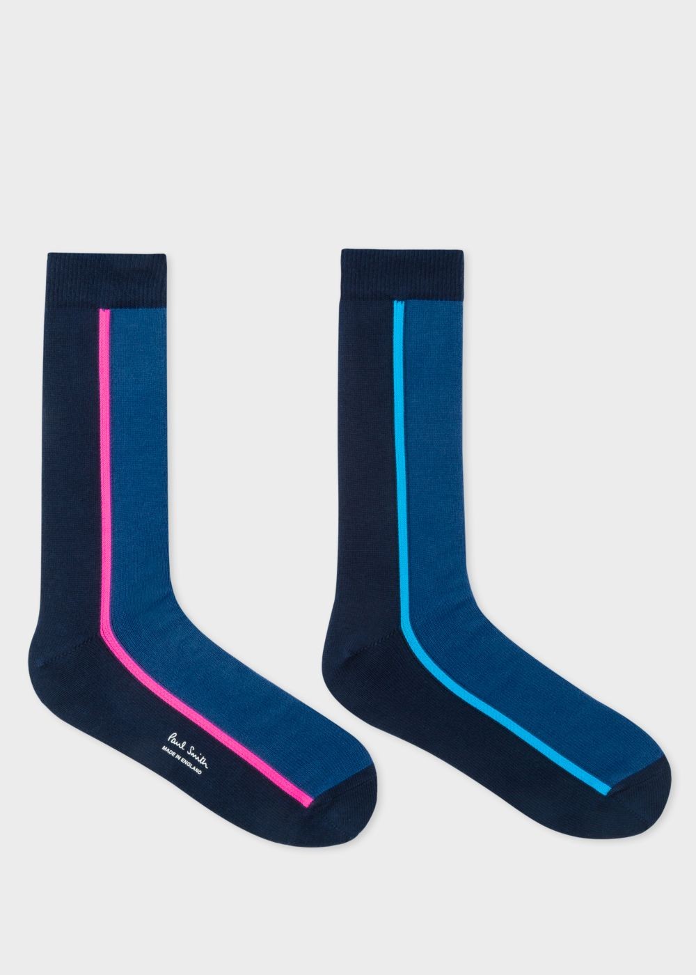 Paul Smith Men's Navy And Blue Vertical Stripe Socks