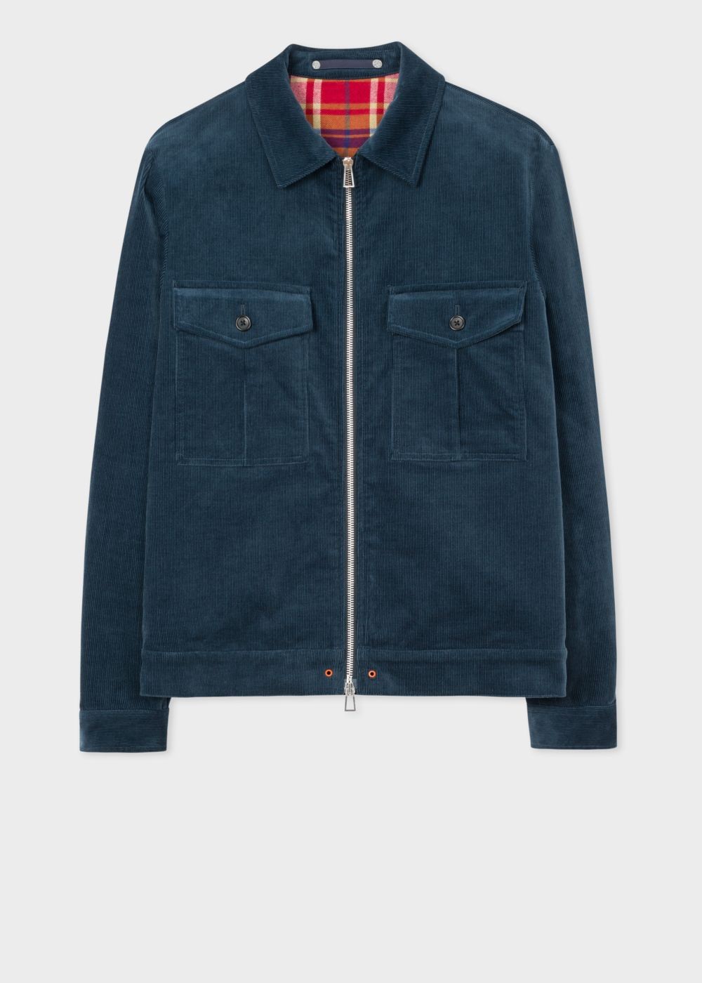 Paul Smith Men's Slate Blue Corduroy Stretch-Cotton Patch-Pocket Coats