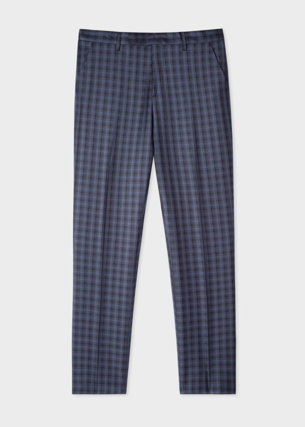 Paul Smith Mens's Slim-Fit Navy Check Wool Pants