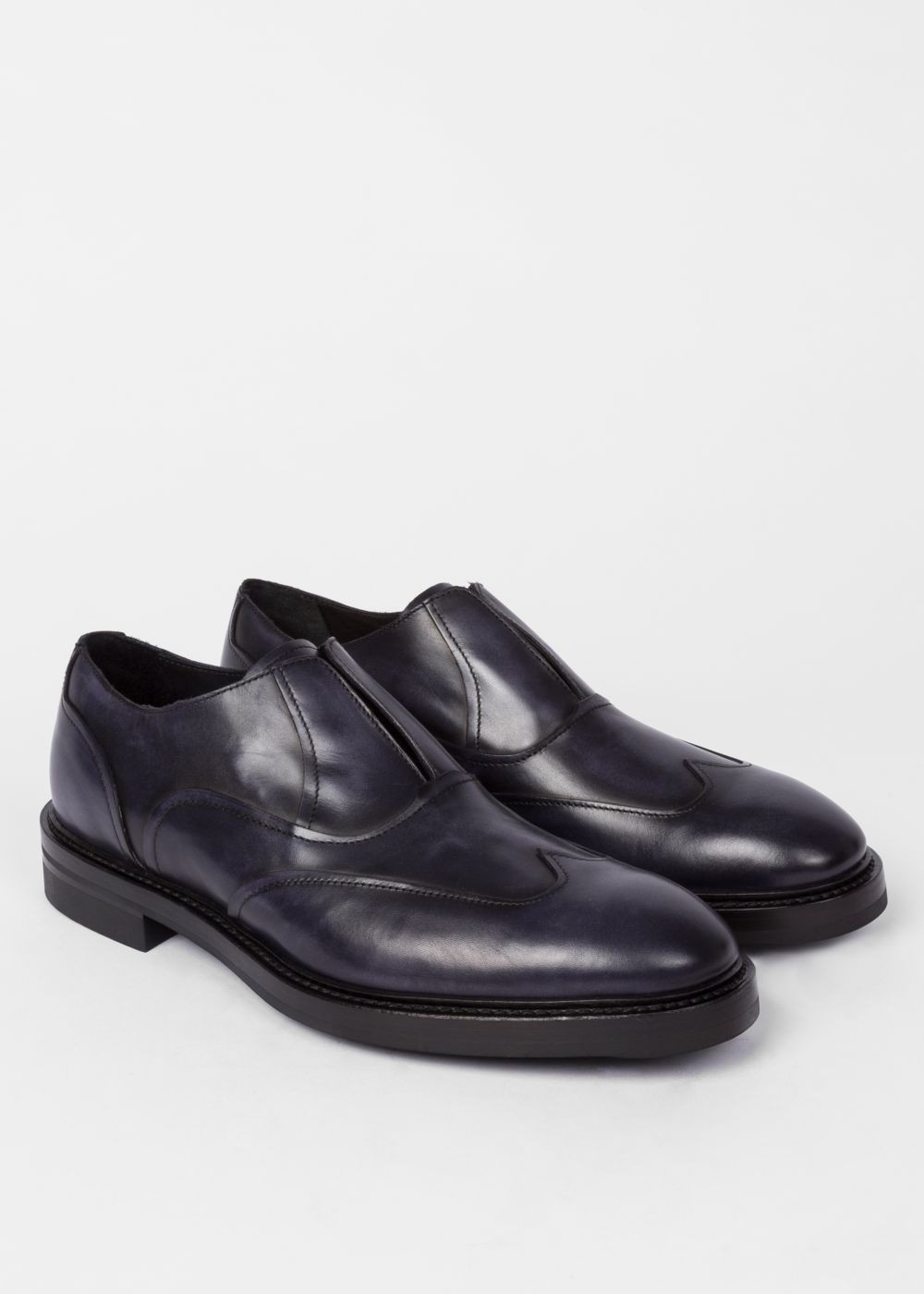 Paul Smith Mens's Dark Navy 'hicks' Laceless Leather Brogues Trainers