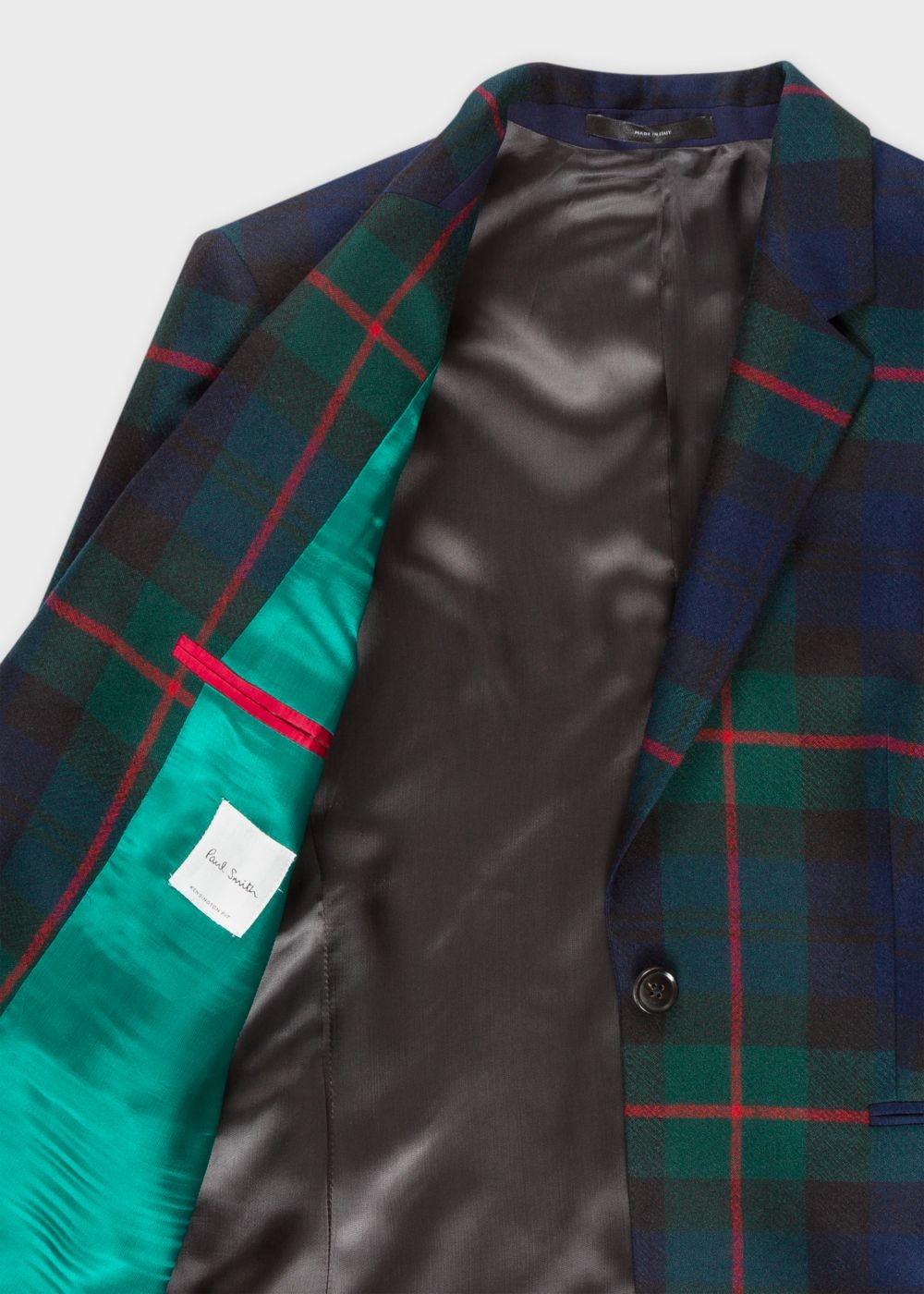 Paul Smith Women's Slim-Fit Navy, Green And Red Tartan One-Button Wool Blazer Clothing