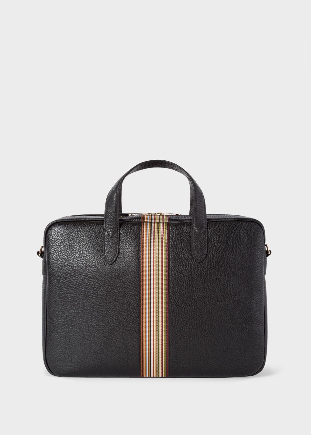 Paul Smith Men's Black Signature Stripe Slim Leather Business Folio Accessories