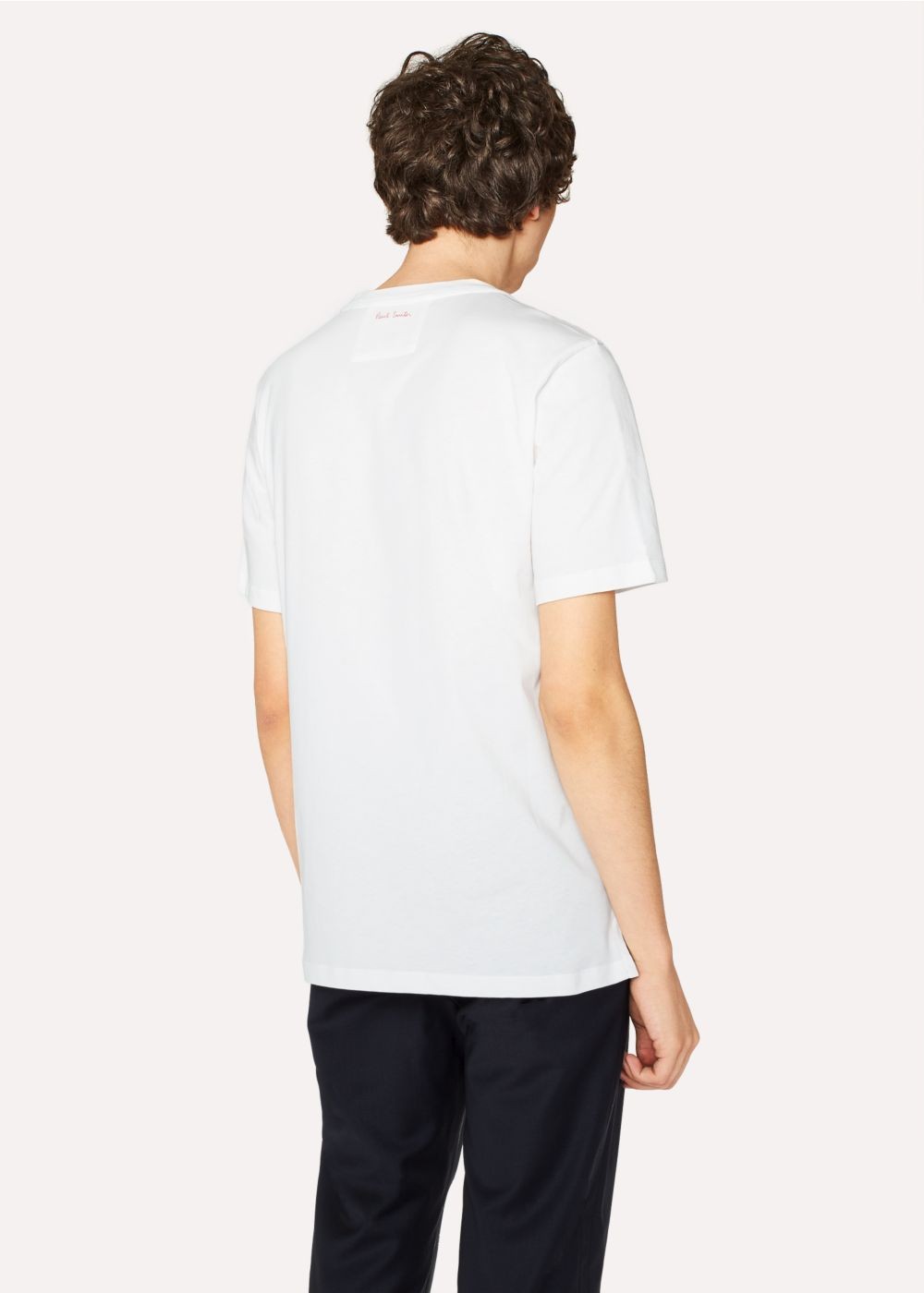 Paul Smith Men's Slim-Fit White shirt With 'tuna' Print Hem