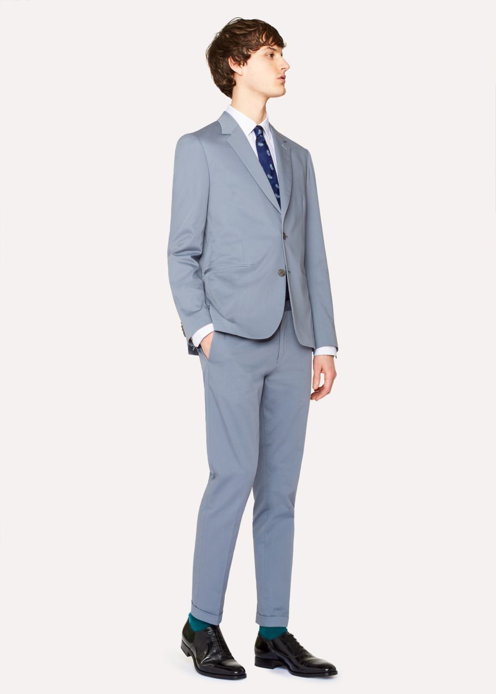 Paul Smith Men's Slim-Fit Light Blue Stretch-Cotton Pants