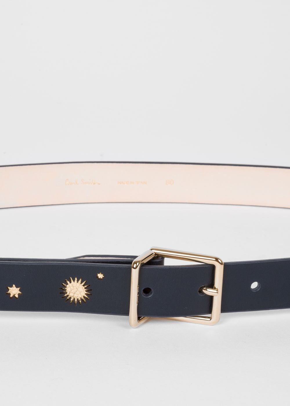 Paul Smith Lady's Navy 'gold Star' Leather Belt