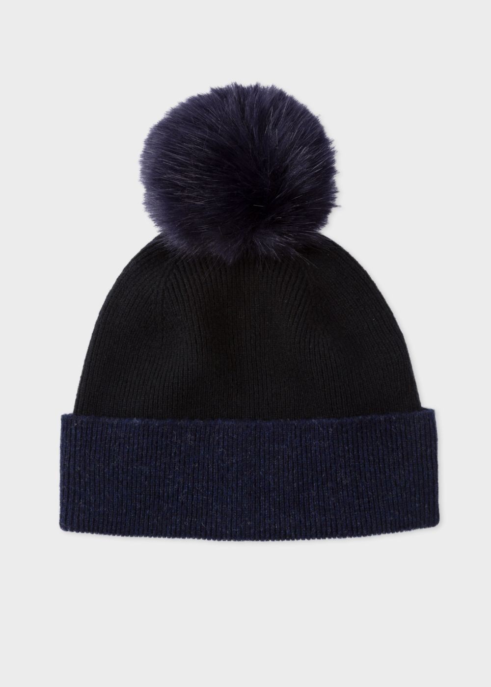 Paul Smith Womens's Navy And Black Pom-Pom Wool Hat
