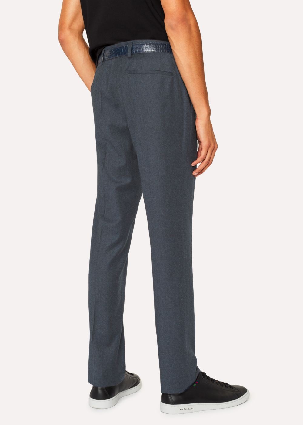 Paul Smith Men's Mid-Fit Navy Wool Pants