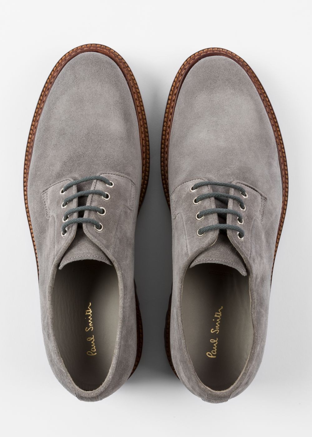 Paul Smith Mens's Grey Suede Leather 'rod' Derby Shoes