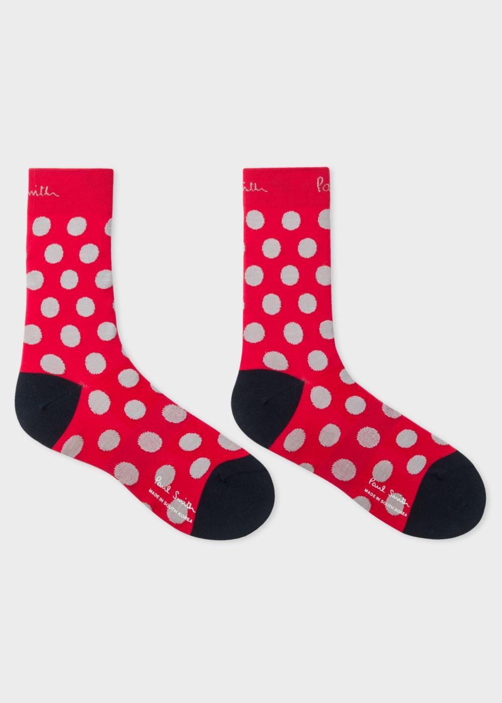 Paul Smith Mens's Red Polka-Dot Cycling Socks