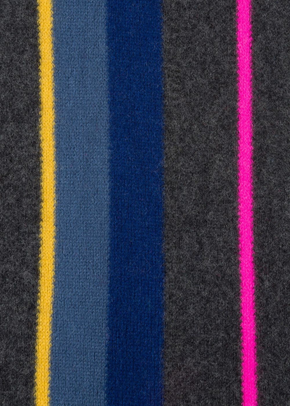 Paul Smith Men's Slate Multi-Coloured Stripe Wool Scarf