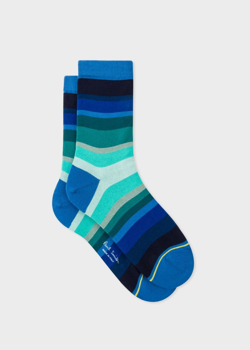 Paul Smith Lady's Blue Tonal-Stripe Socks