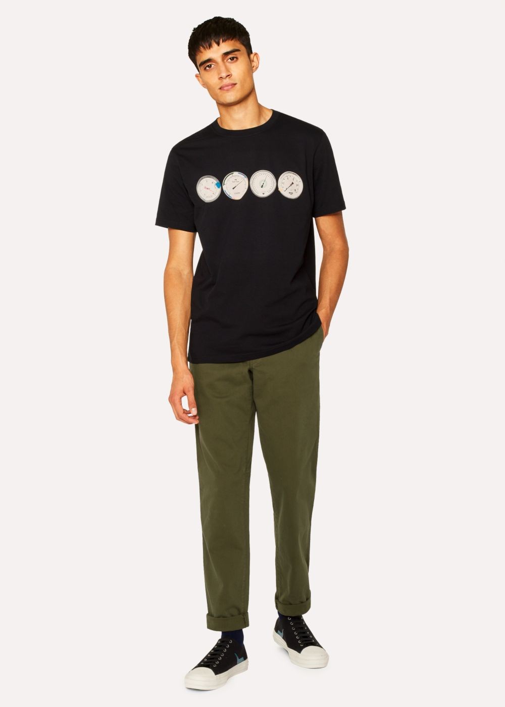 Paul Smith Men's Mid-Fit Khaki Stretch-Cotton Chinos Clothing
