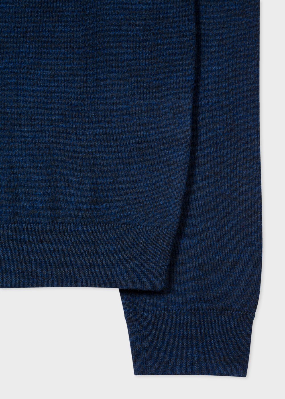 Paul Smith Men's Navy Marl Merino-Wool Sweater With Contrast Collar