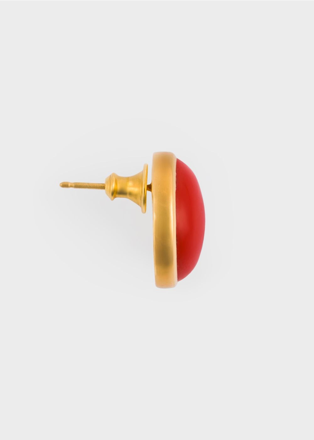 Paul Smith Rachel Entwistle + Paul Smith - Gold Stud Earrings With Red Coral Stone Accessories Women