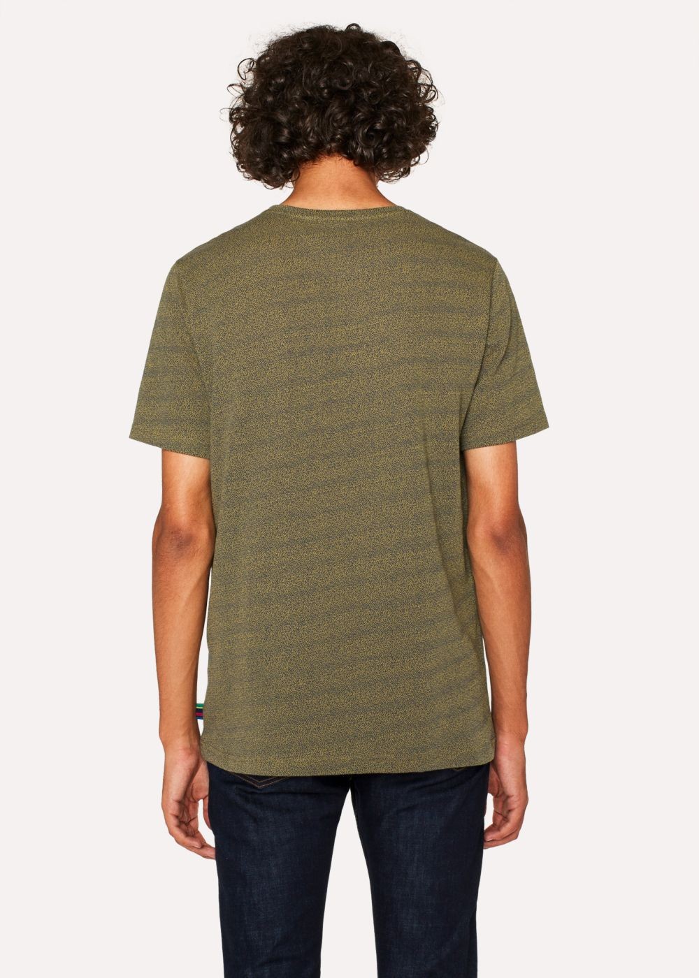 Paul Smith Men's Ochre And Petrol Blue Flecked Cotton T-Shirts