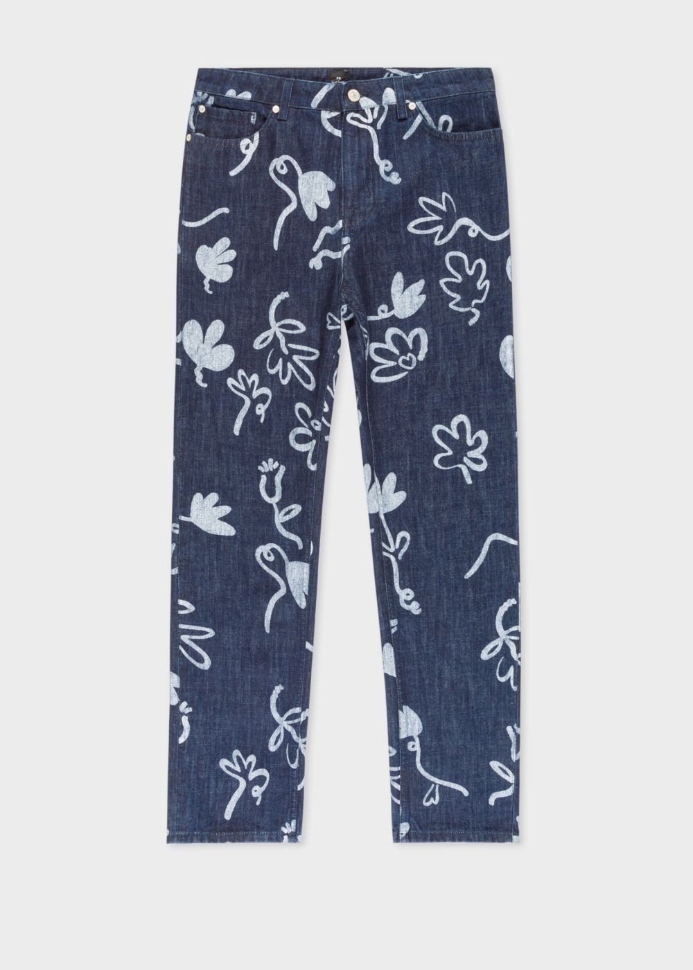 Paul Smith Lady's Indigo 'acapulco' Print Girlfriend-Fit Denim Jeans