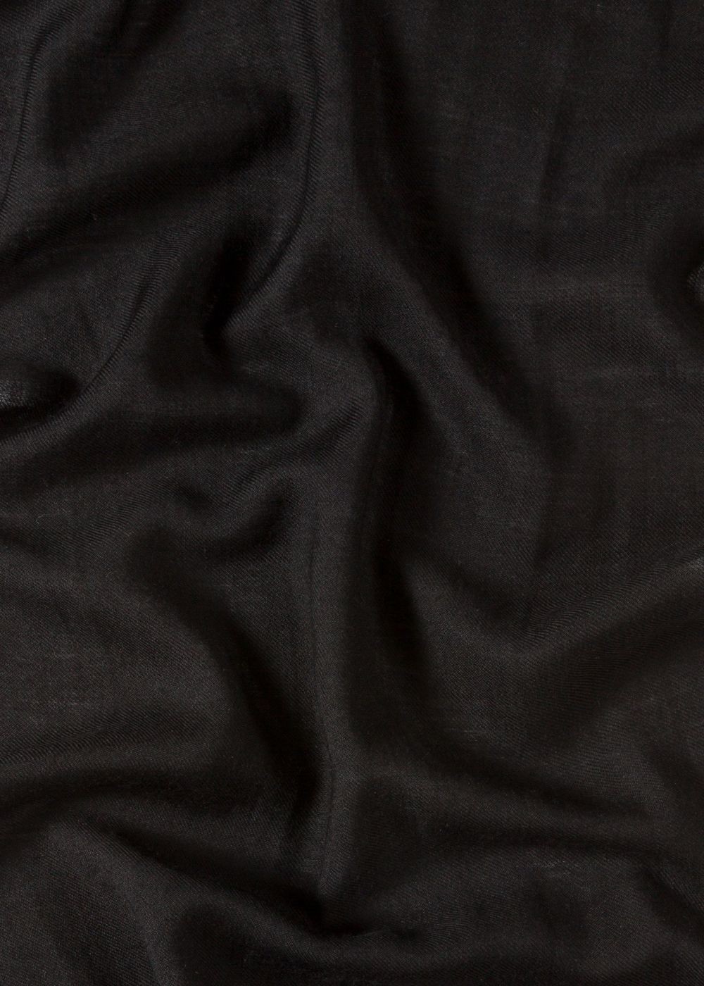 Paul Smith Men's Black 'elephant' Embroidery Wool Scarf