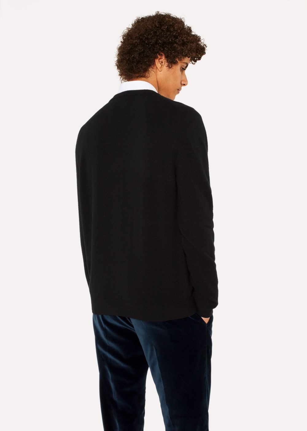 Paul Smith Mens's Black Lambswool Sweater With 'dreamer' Embroidery