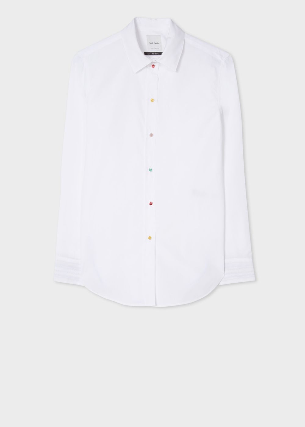 Paul Smith Women's Slim-Fit White Tshirt With 'daisy Polka' Buttons