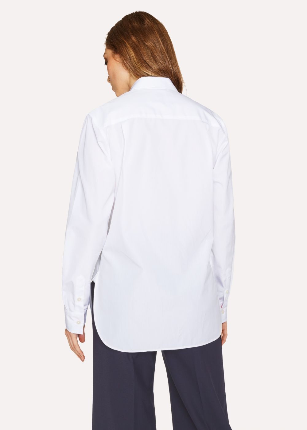 Paul Smith Womens's White Cotton Tee With 'artist Stripe' Cuff Linings