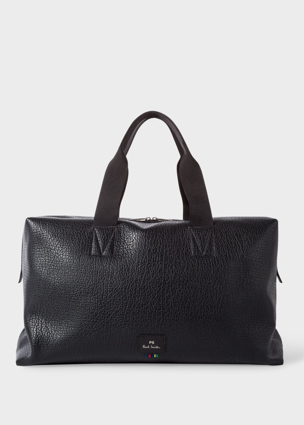 Paul Smith Men's Black Grained Leather Duffle Bags