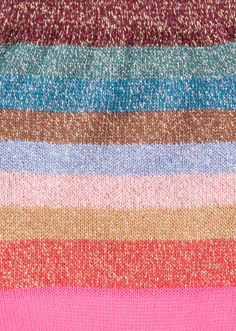 Paul Smith Lady's Pink Glitter Stripe Semi-Sheer Socks