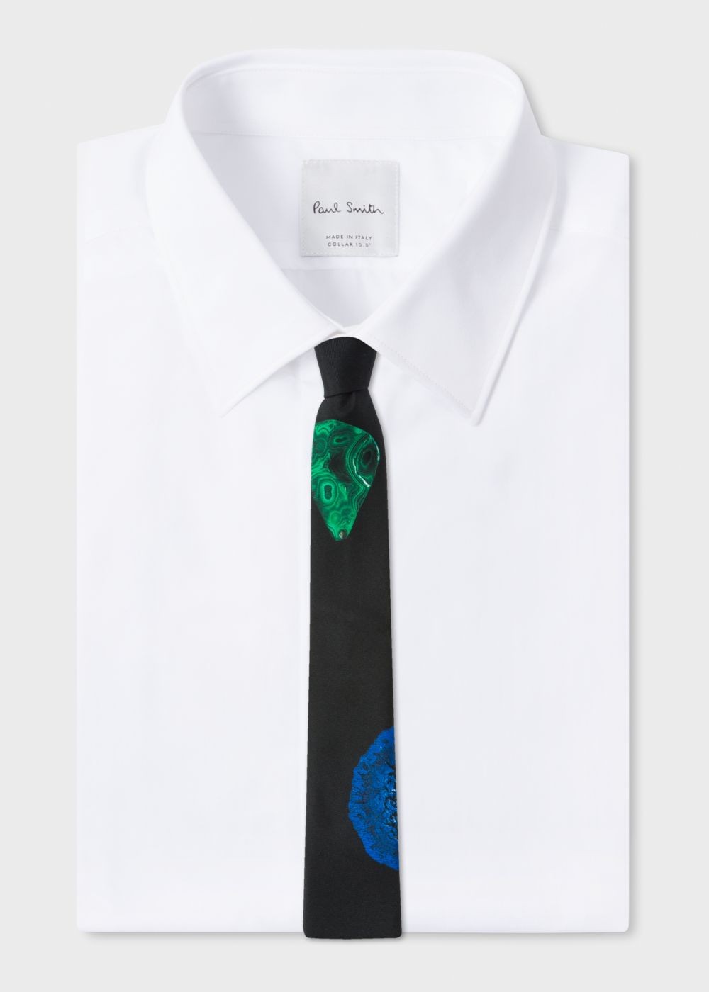 Paul Smith Mens's Black 'precious Stones' Print Narrow Silk Tie