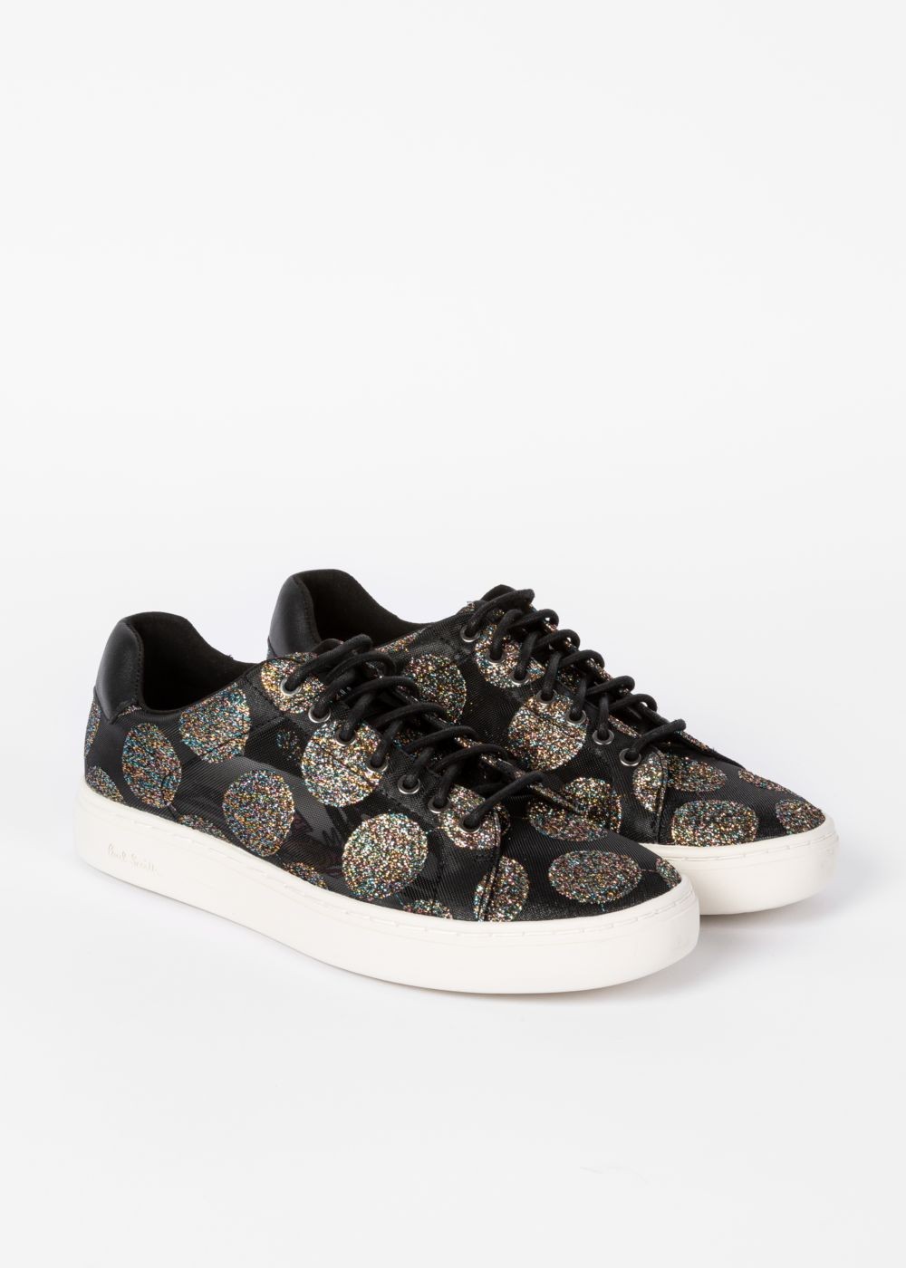 Paul Smith Lady's Black Mesh Glitter Polka Dot 'lapin' Trainers