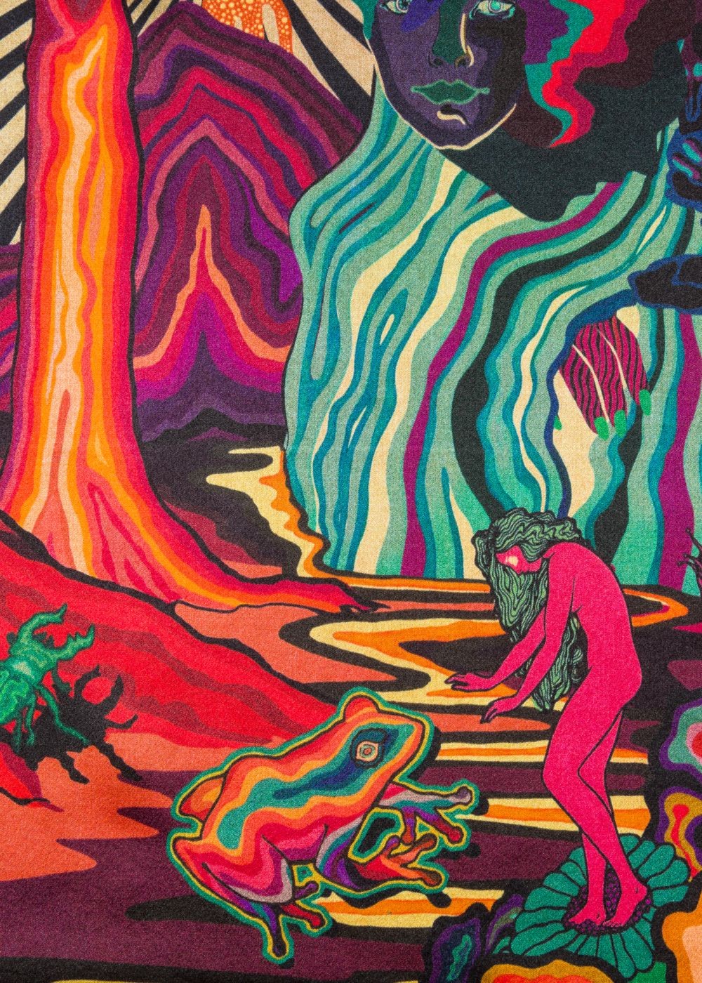 Paul Smith Men's Multi-Coloured 'dreamer' Print Silk Pocket Square Accessories