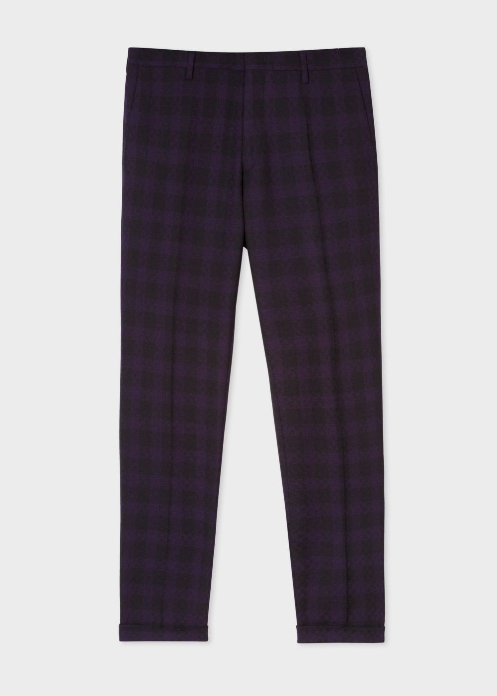 Paul Smith Men's Slim-Fit Purple And Black Jacquard Check Pants