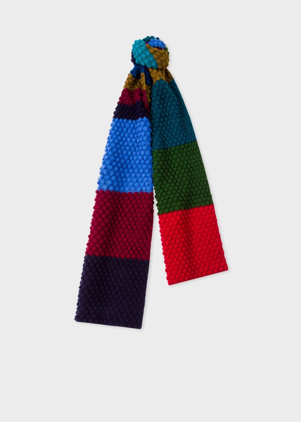 Paul Smith Men's Navy Stripe Wool Crochet Scarf