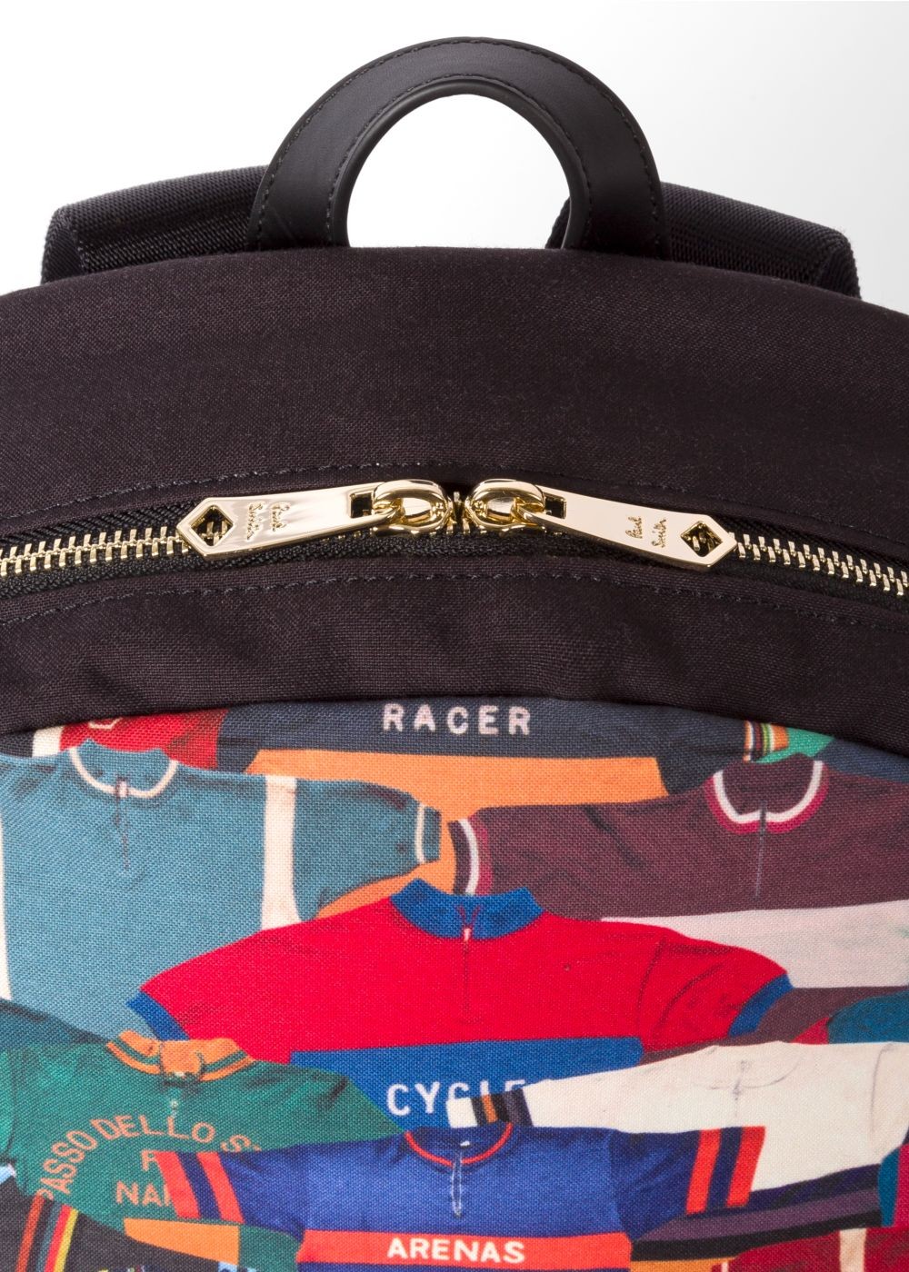 Paul Smith Men's 'cycling Jerseys' Print Canvas Backpack