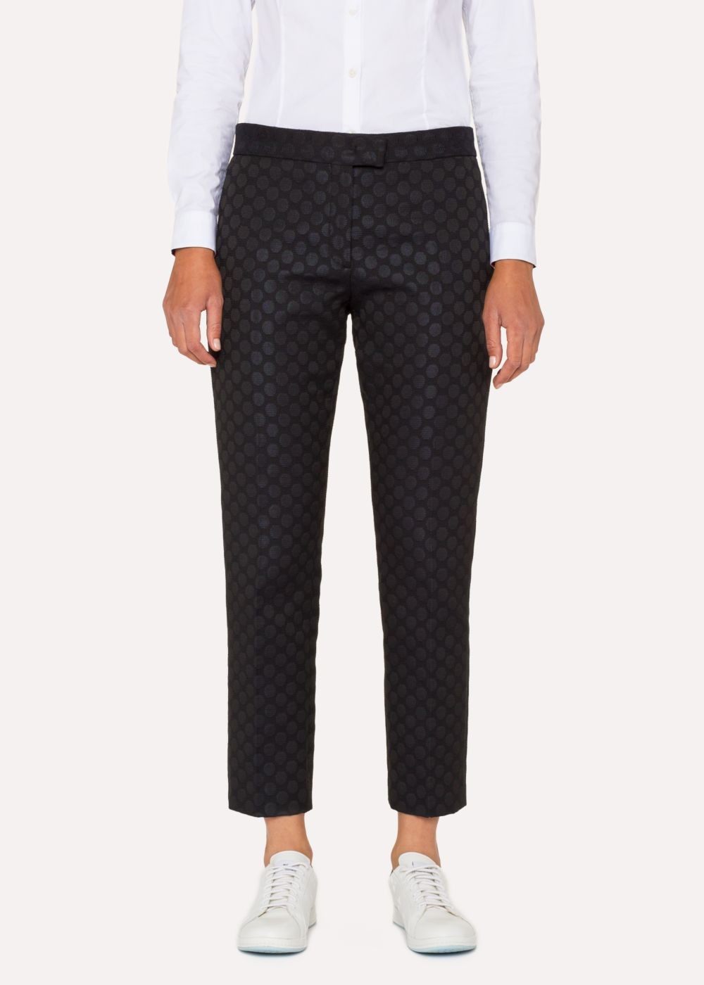 Paul Smith Women's Black Polka Dot Jacquard Double-Breasted Suit