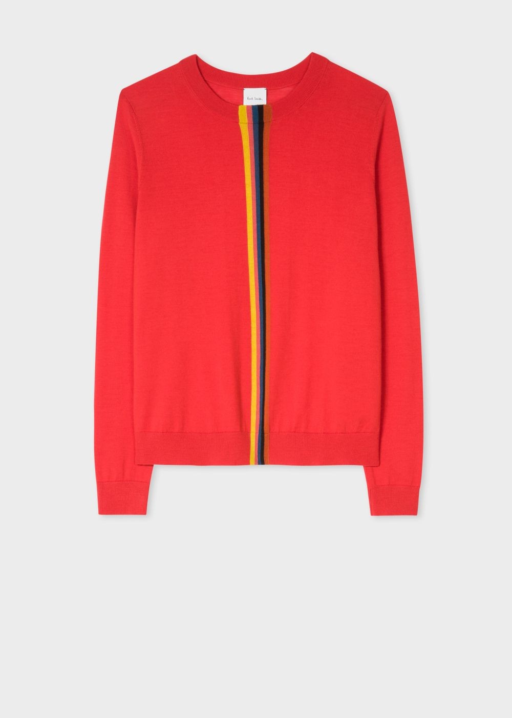 Paul Smith Womens's Red Merino Wool Sweater With 'artist Stripe' Detail