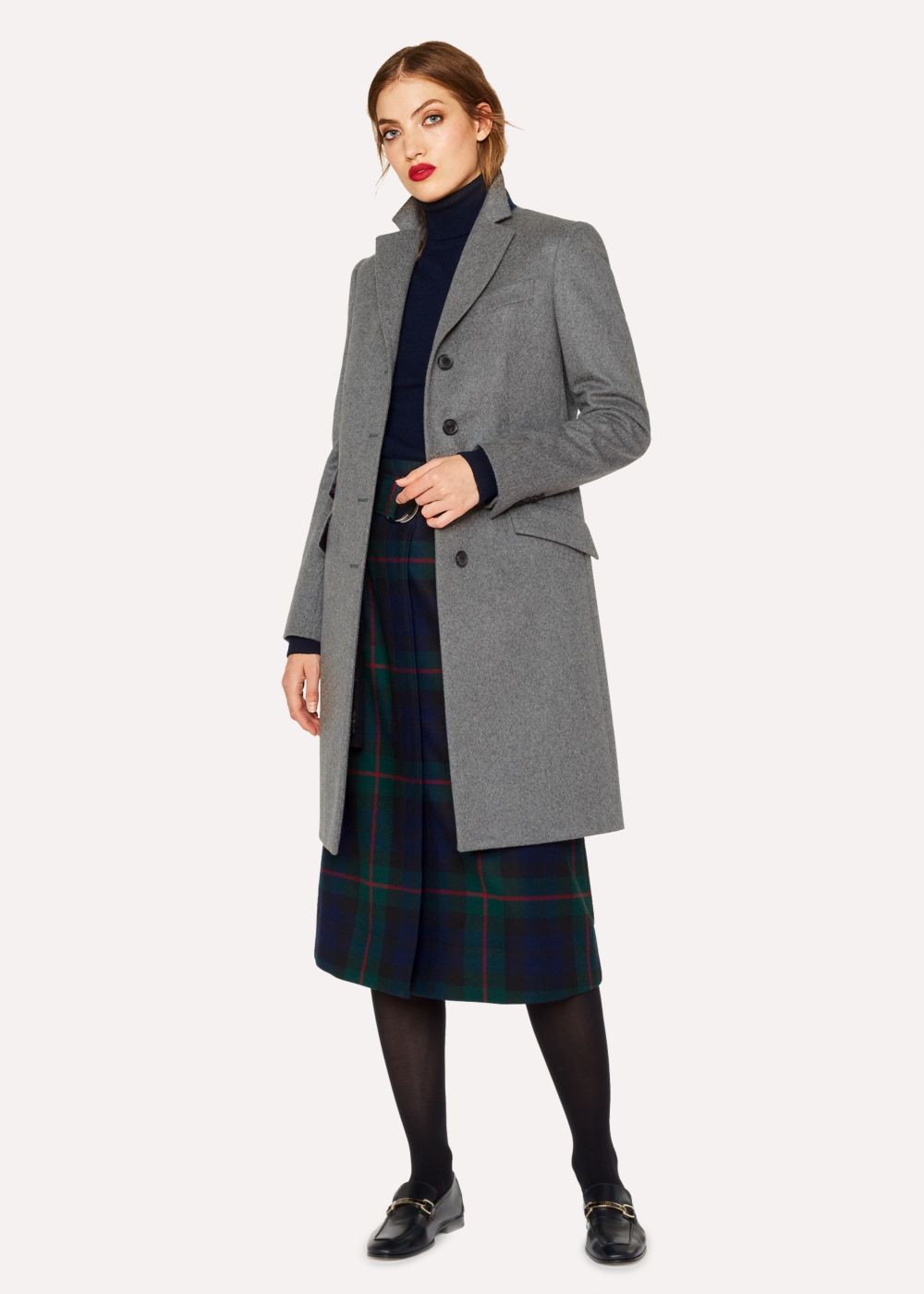 Paul Smith Women's Grey Wool And Cashmere-Blend Epsom Coat