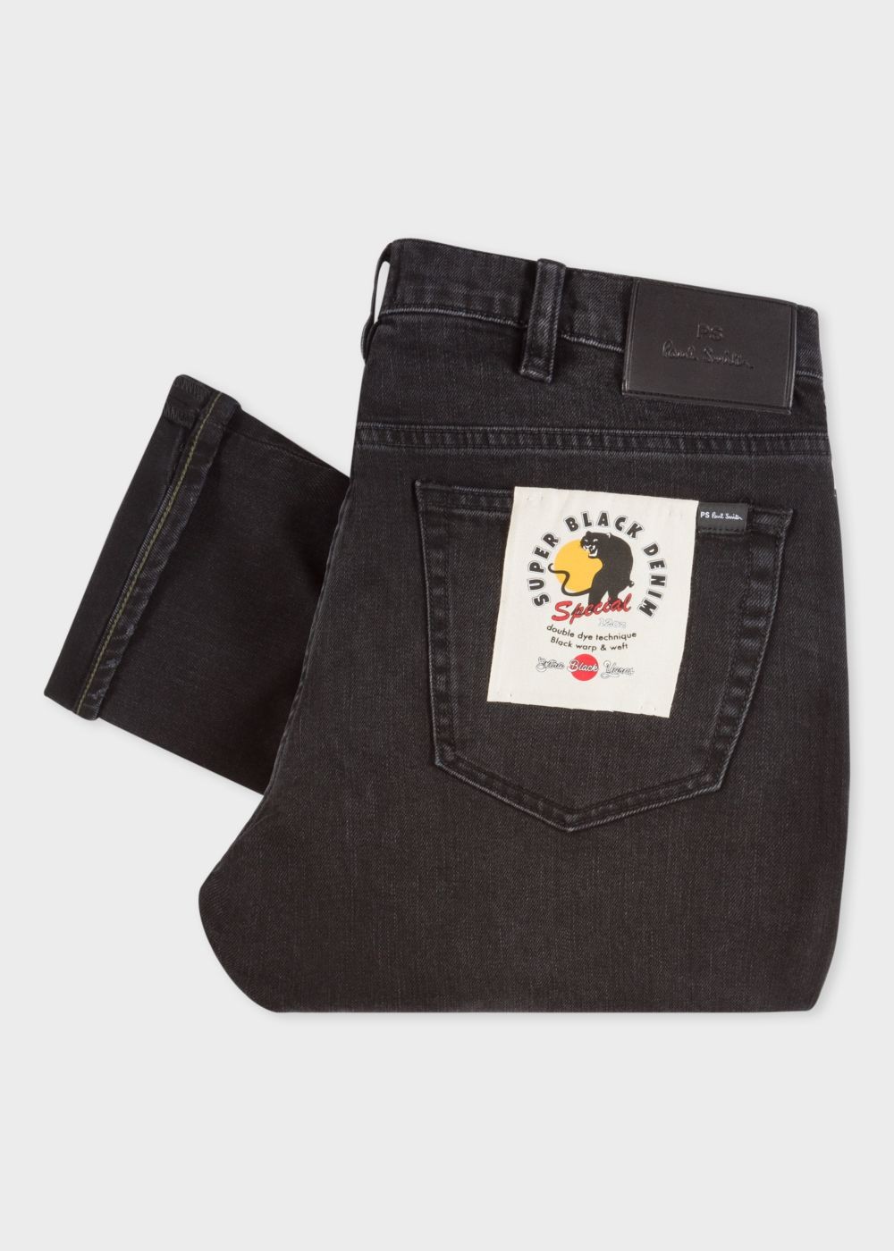 Paul Smith Men's Slim-Standard 12Oz Mid-Wash 'super Black' Stretch-Cotton Jeans