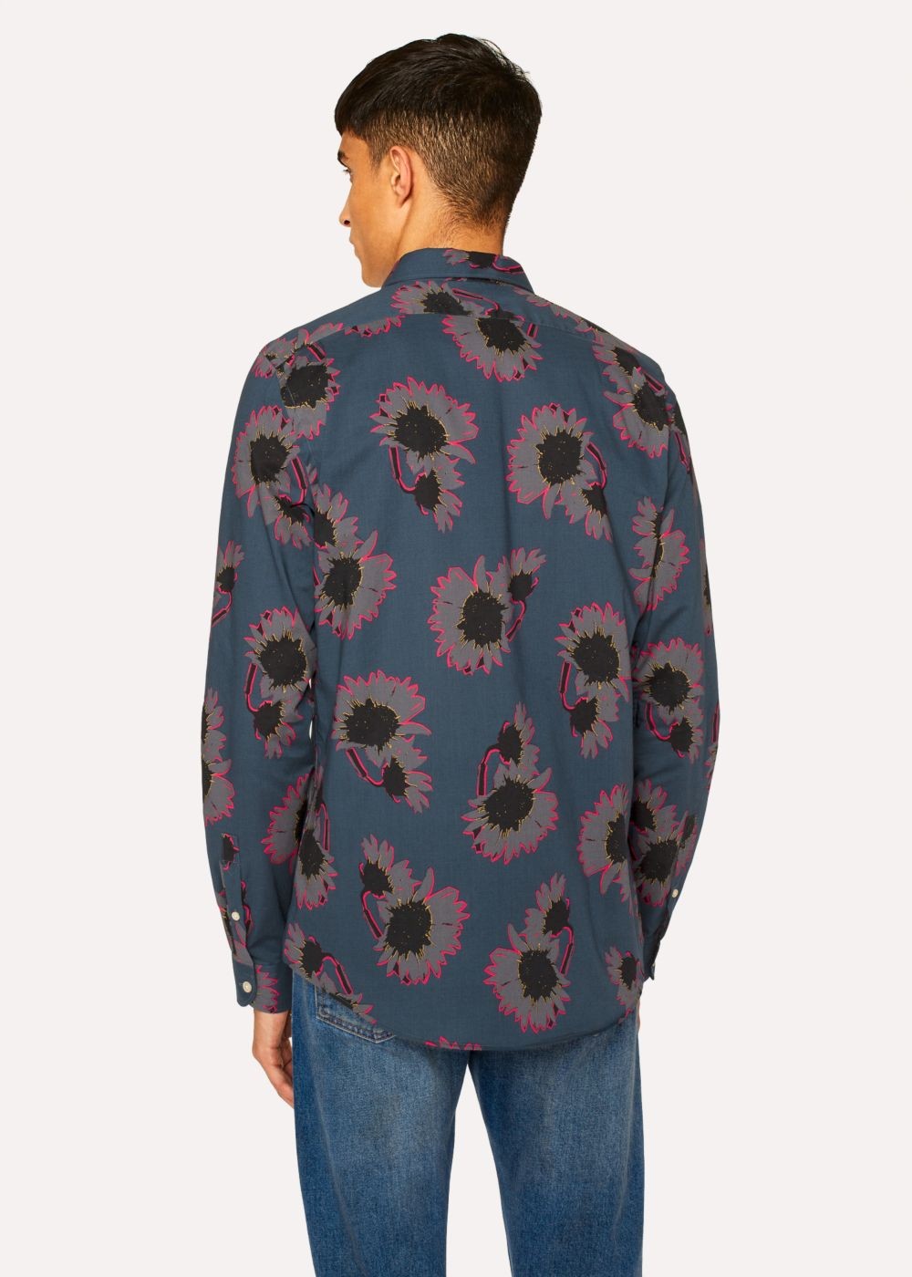 Paul Smith Men's Tailored-Fit Navy 'sunflower' Print shirt