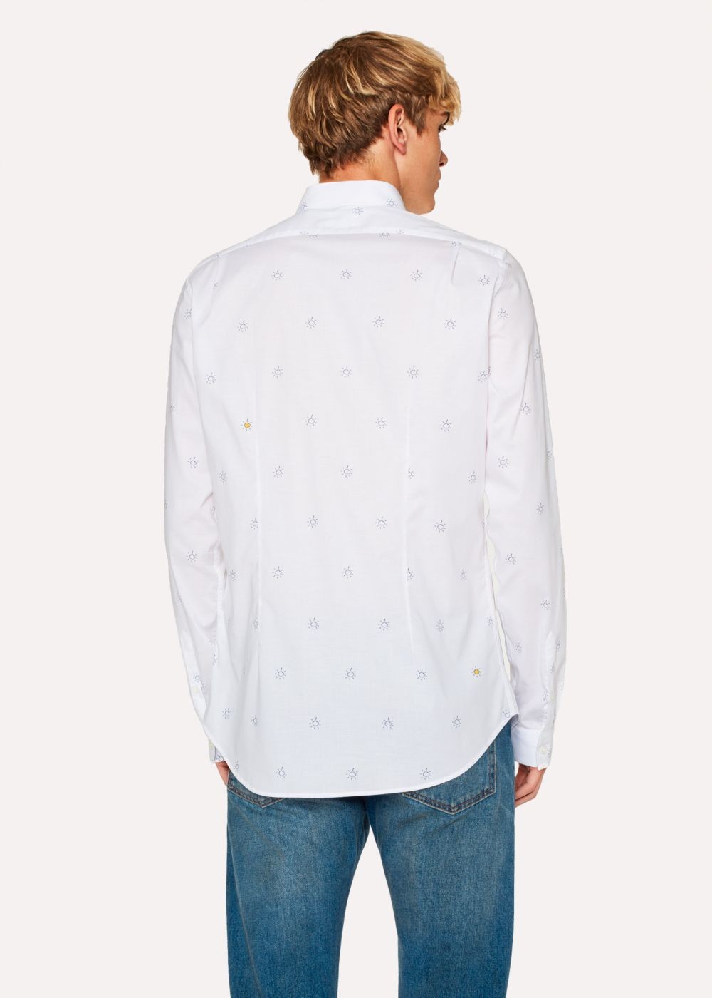 Paul Smith Mens's Slim-Fit White 'sun Doodle' Print Cotton Tees